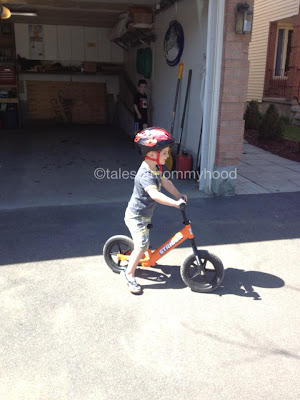 riding a balance bike