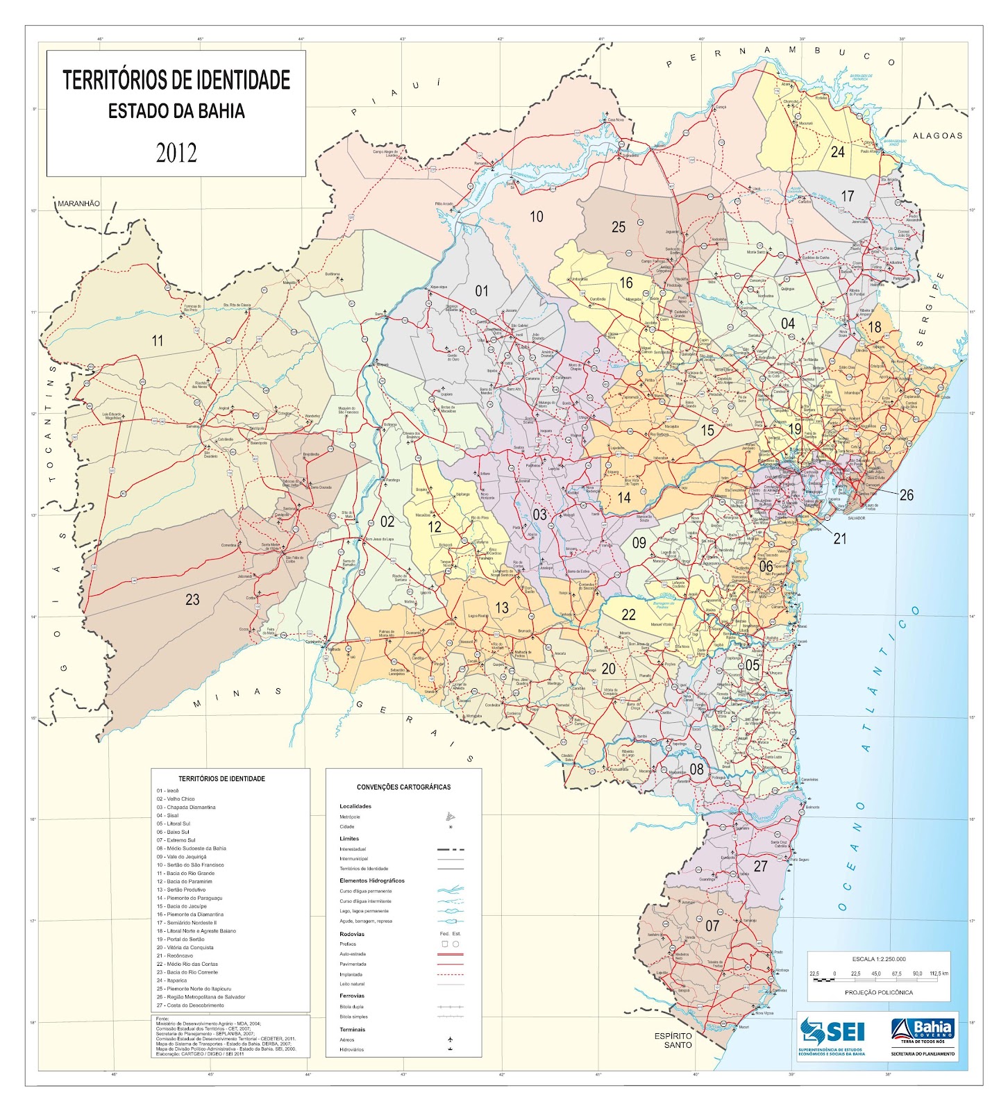 Mapas Geográficos do Estado da Bahia Mapas Geográficos do Estado da Bahia