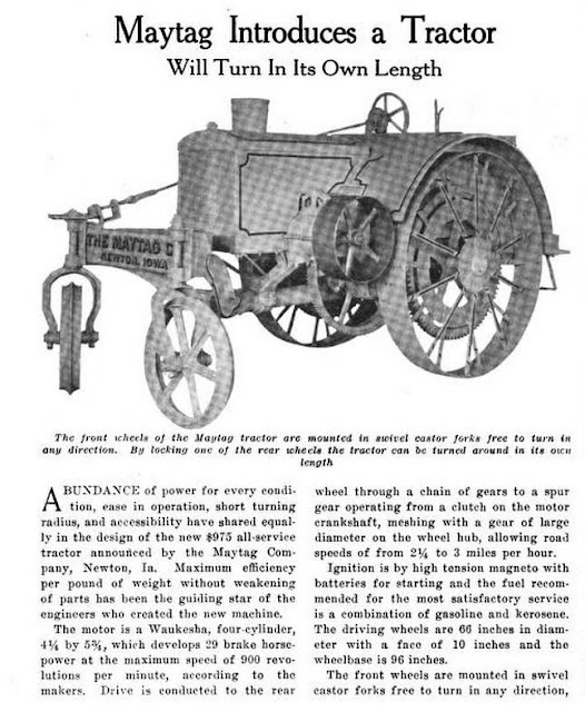 Just A Car Guy Maytag made a tractor with a highly articulated steering