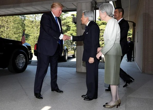 Donald Trump and First Lady Melania Trump met with Emperor Akihito and Empress Michiko at Imperial Palace