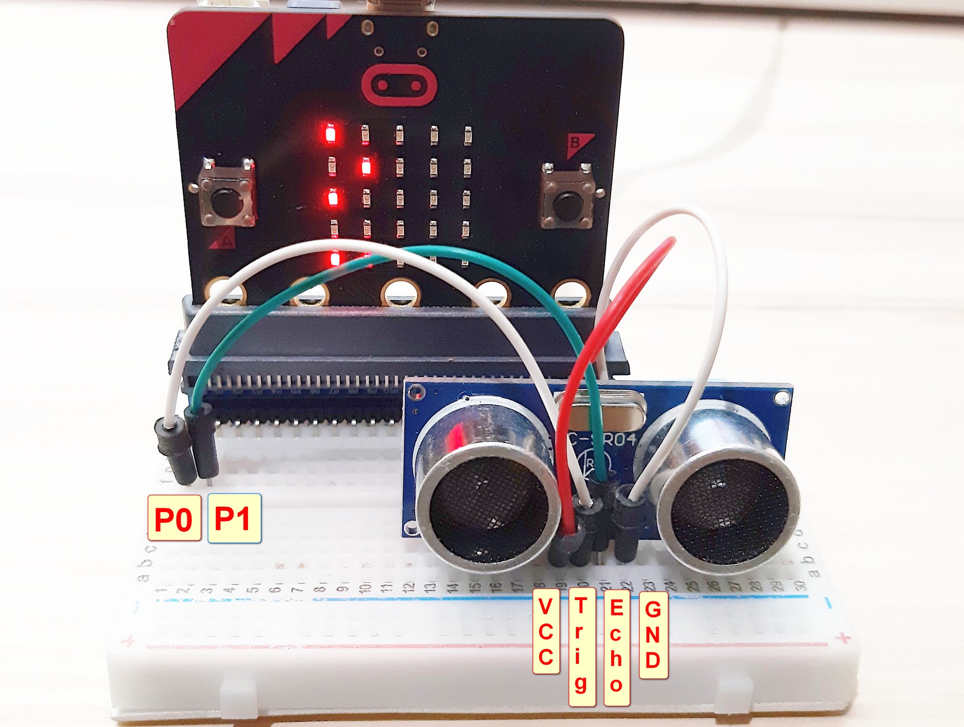 蕨心 FernHeart: [microbit] microbit + 超音波 ultrasonic sensor