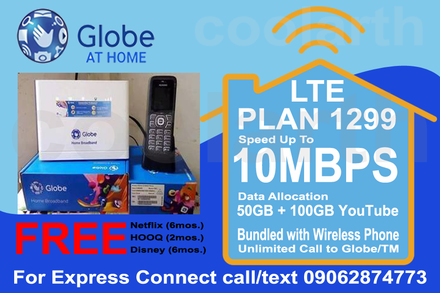 GLOBE AT HOME BROADBAND APLYANSES