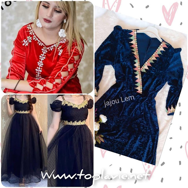 فساتين قطيفة مودرن و شيك - velvet dress 2021