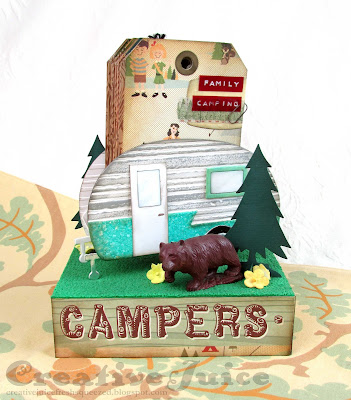 Lisa Hoel for Eileen Hull's Sizzix Ch. 2 Dies release! 3-D Camper with tag album  #eileenhull #eileenhulldesigns #eileenhullsizzix #ehinspirationteam #eheducators #Sizzix #mymakingstory #diecutting