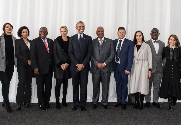 Princess Charlene, former US President Barack Obama, President Cyril Ramaphosa and King of the Zulu attend Nelson Mandela International Day