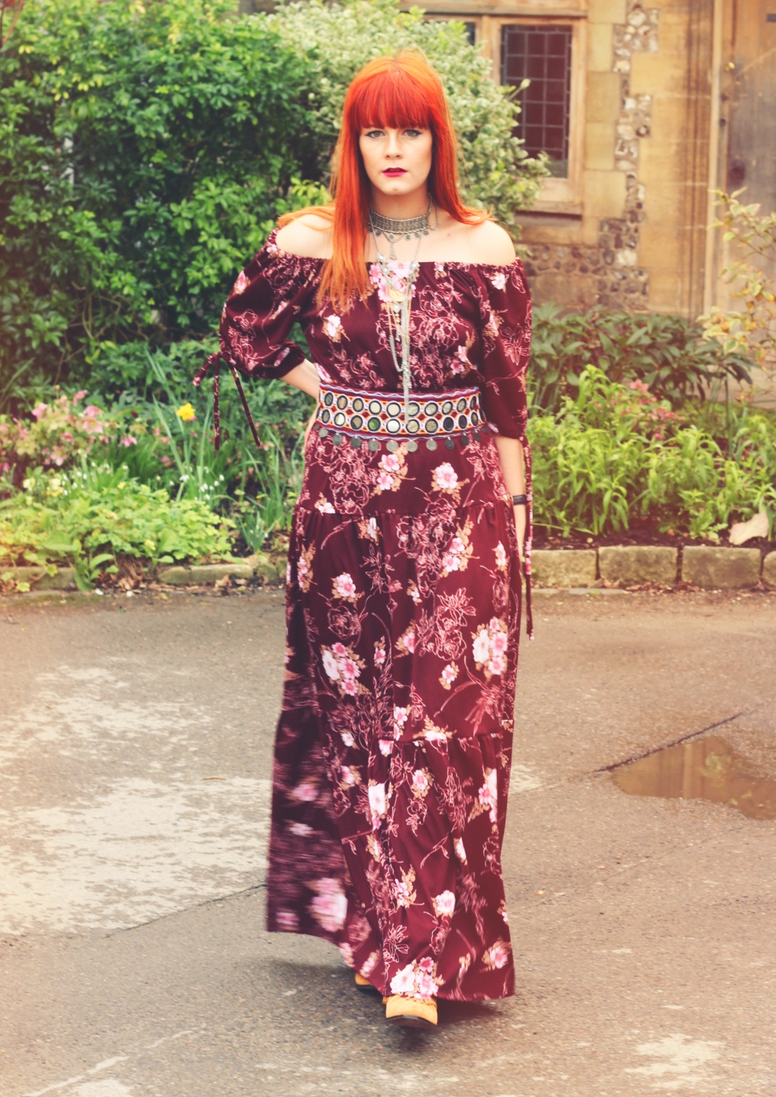 Vintage 70's Bohemian Boho Gypsy Hippy Dress Fashion Blogger