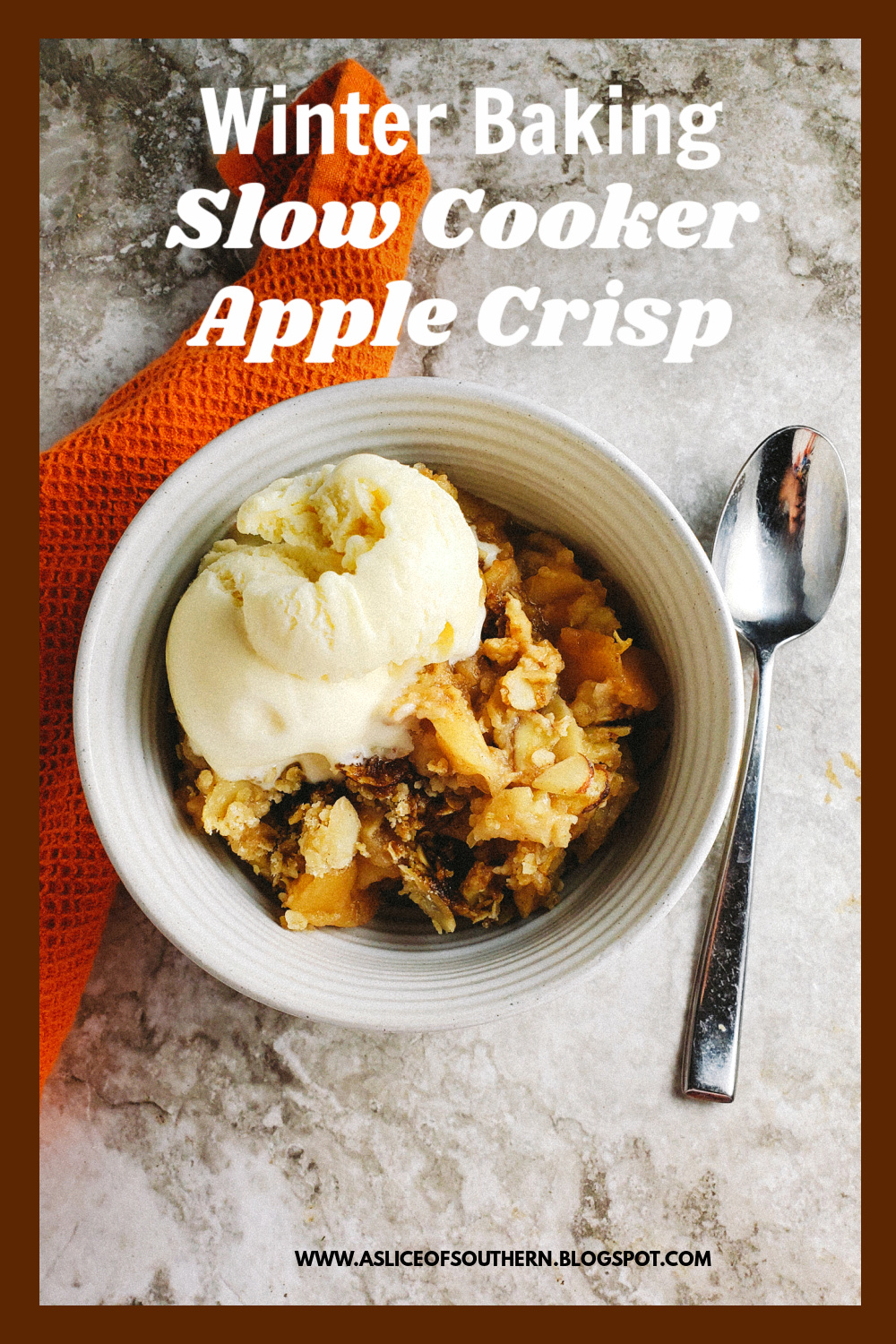 Slice of Southern Slow Cooker Apple Crisp