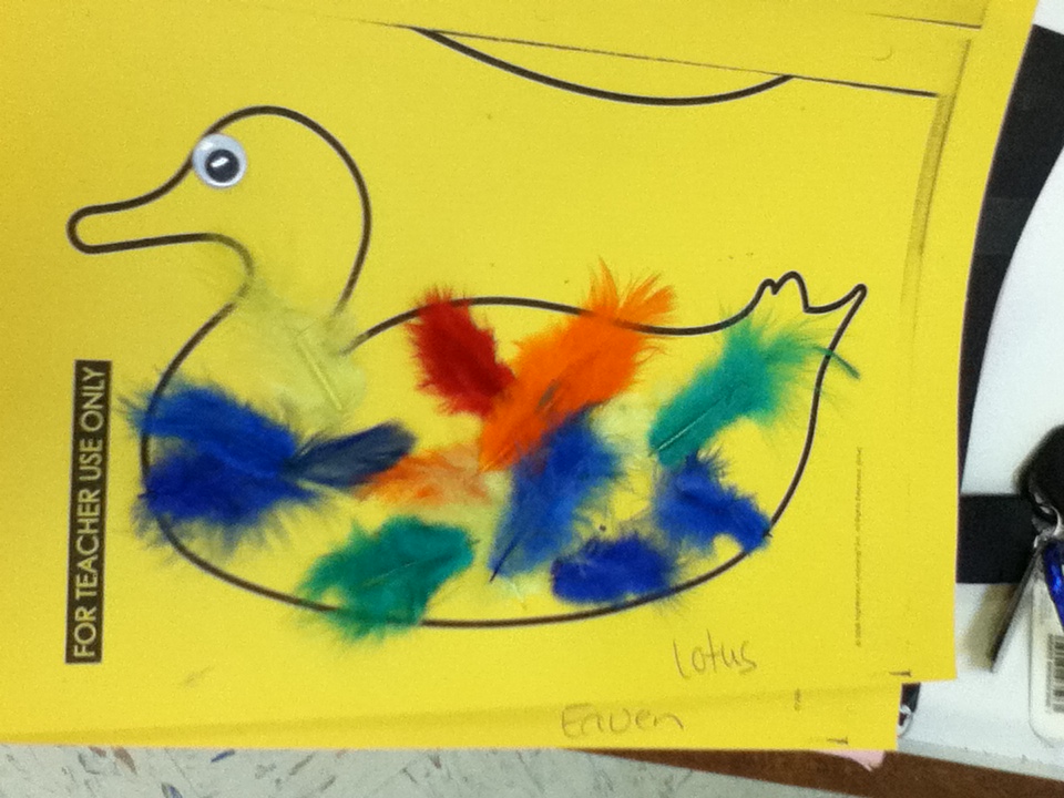 A feather a day 365 Project Construction Paper Ducks! 55/365