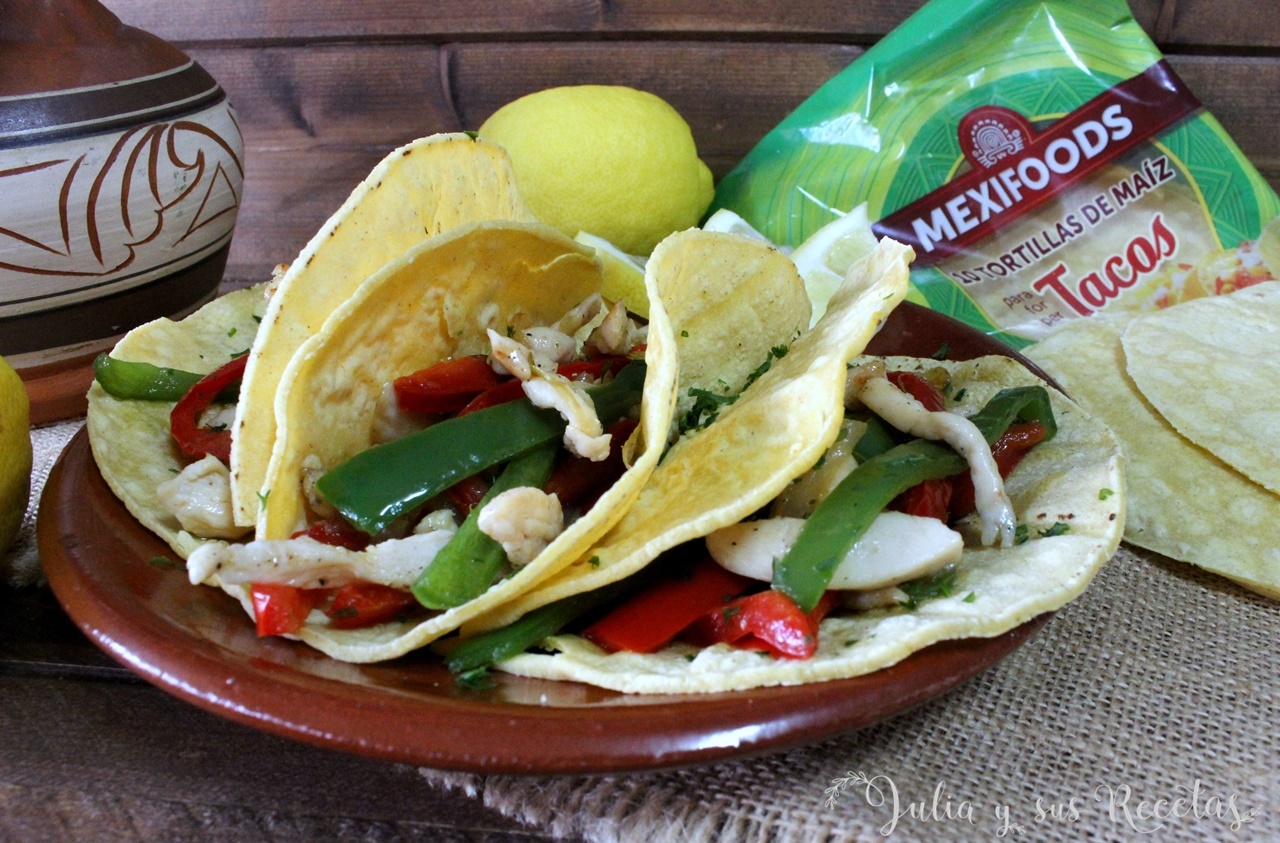 JULIA Y SUS RECETAS Tacos de pollo y pimientos