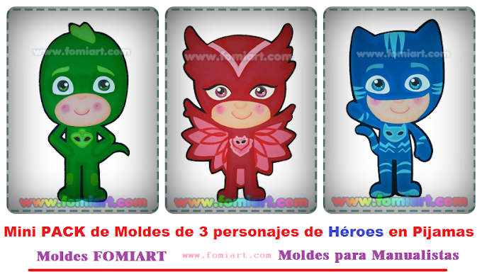 Mini Pack de Moldes de Héroes en Pijama ya disponible 