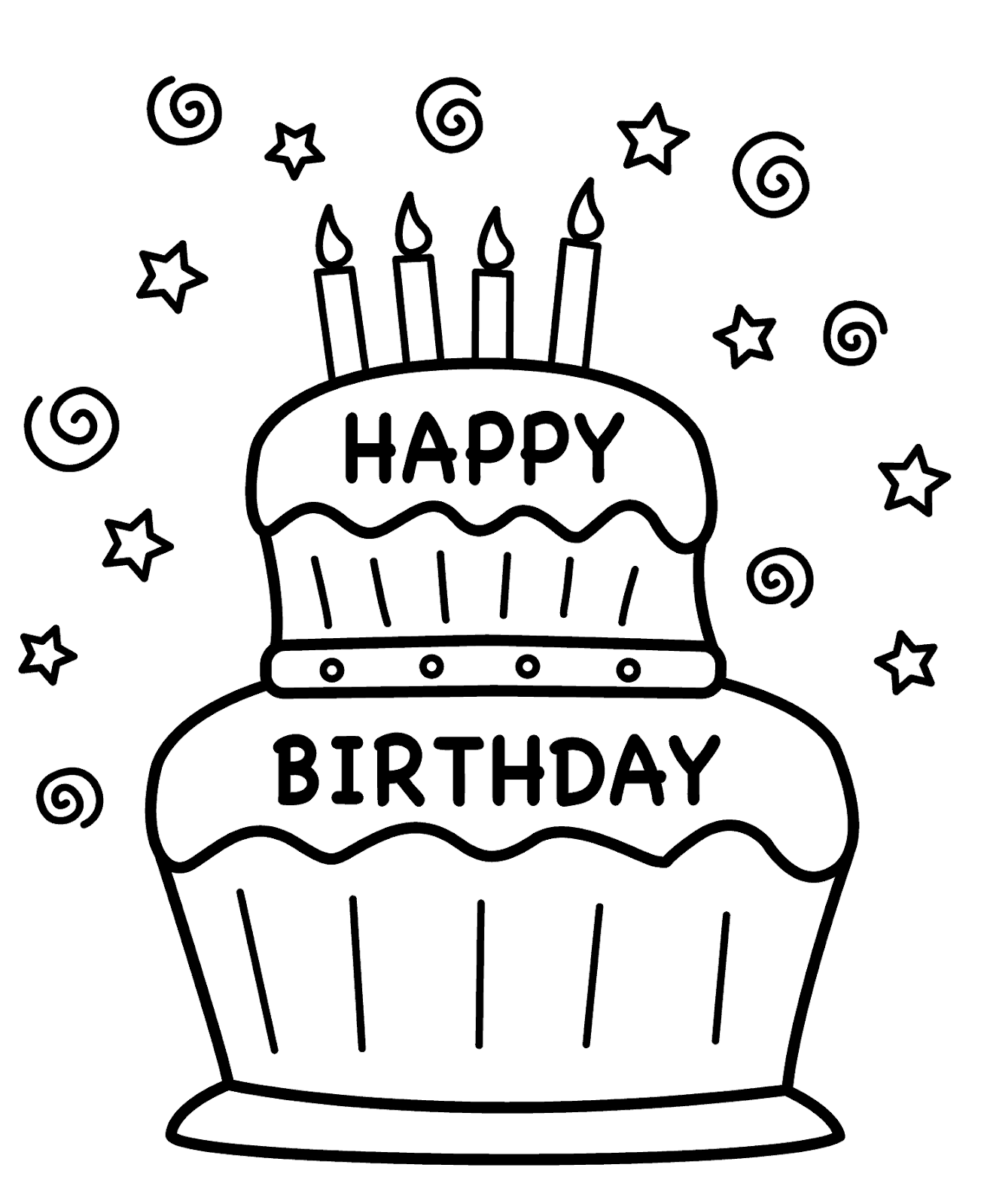 Kumpulan Gambar Mewarnai Kue Ulang Tahun Anak TK PAUD SD Terbaru