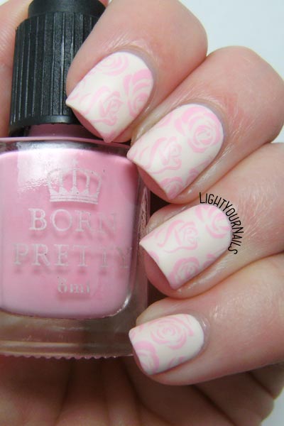 Pastel Floral nail art feat. Faby Prosecco and Floral BPX-L017 nail stamping plate