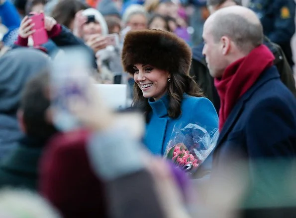 Kate Middleton wears a jacket by Catherine Walker and a maternity dress by Seraphine brand. Mette Marit wore Manolo Blahnik pumps. Queen Sonja