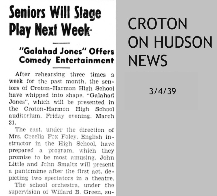 EverythingCroton MARCH 1939, THE CROTON HARMON HIGH SCHOOL PRESENTS