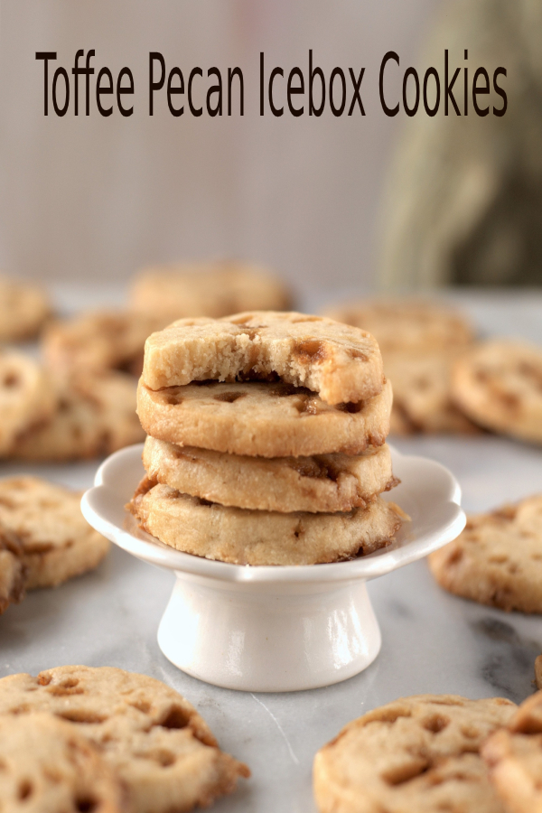 Toffee Pecan Icebox Cookies happy cook