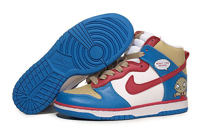 What The Deuce Nike Family Guy Dunks Hightops Stewie Griffin Sneakers Hot Sale | Rainbow nike
