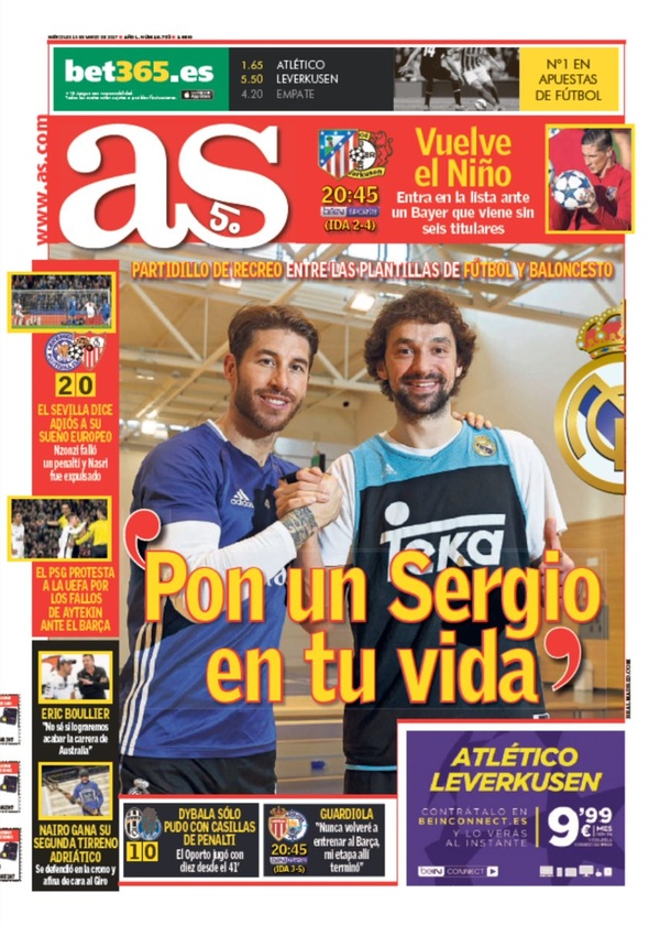 Real Madrid, AS: "Pon un Sergio en tu vida"