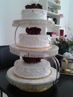 3 Tier Wedding Cake - Red Velvet with Cream Cheese and Fresh Cream