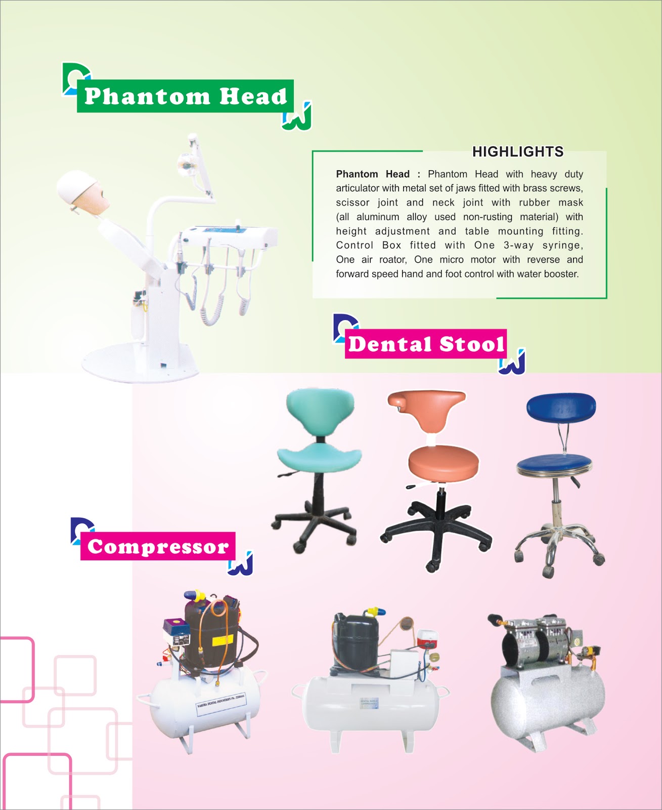 Dental Chair Manufacturing Company DENTAL WORLD COMPRESSOR