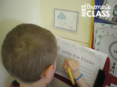 Write the Room literacy center activity with a spring theme