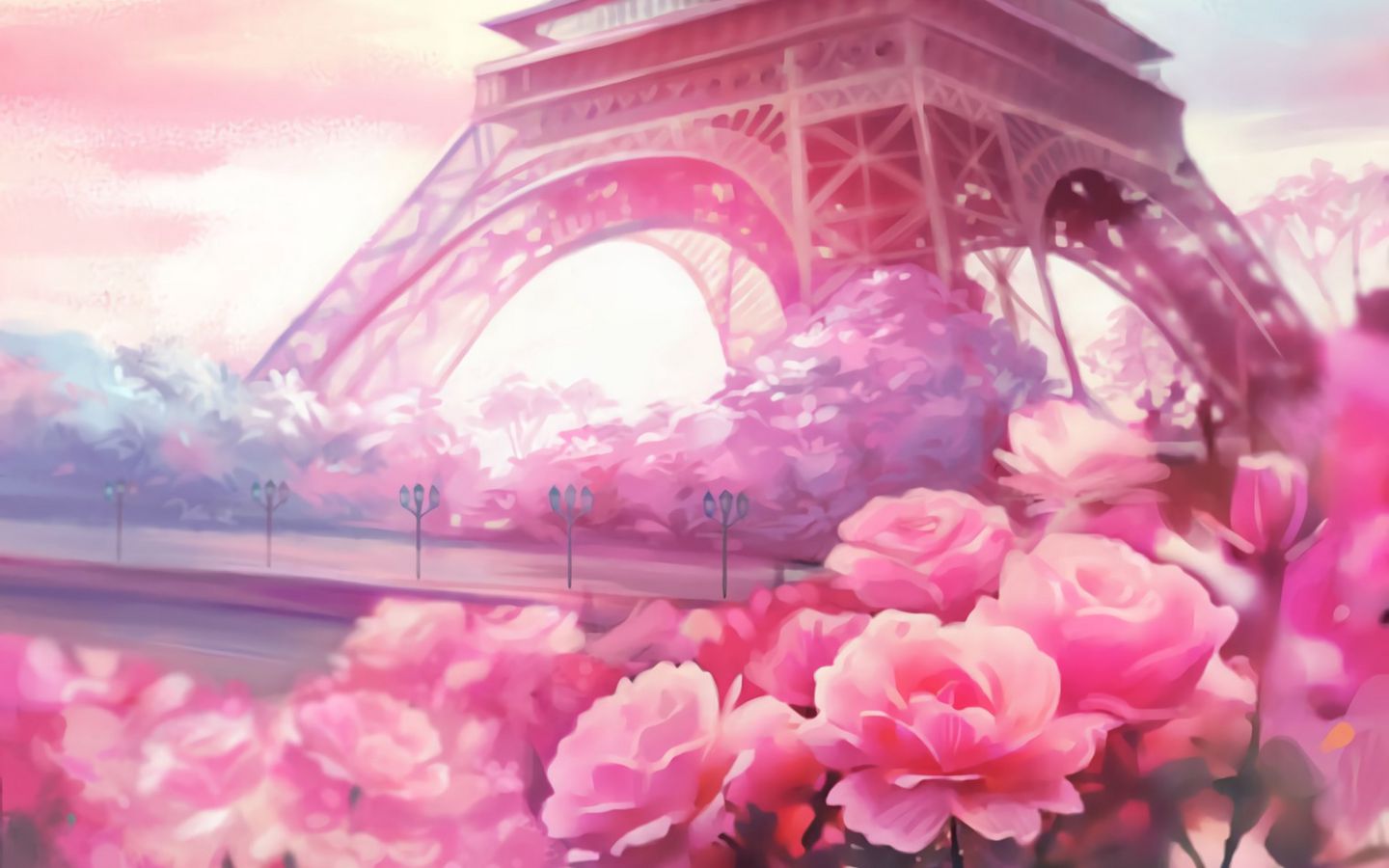 Paris, City, Flowers, Tower, Art