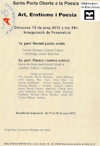 Cartel del recital de Poesía Erótica en Biblioteca Vapor Vell- Sants.