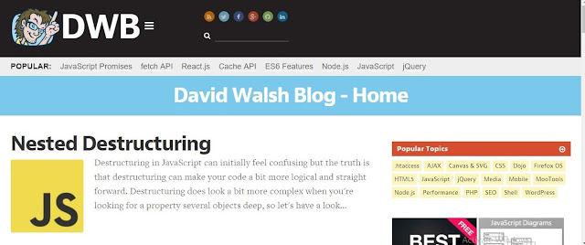 David Walsh blog site for learning programming 