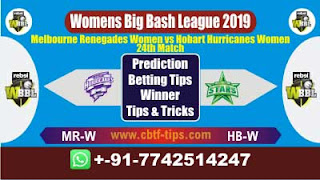 Who will win Today WBBL 2019, 24th Match MRW vs HBW 24th, WBBL T20 2019