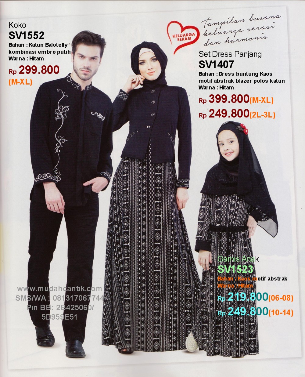 Sarimbit Keluarga Muslim - Savero Fashion by Rika. SMS 