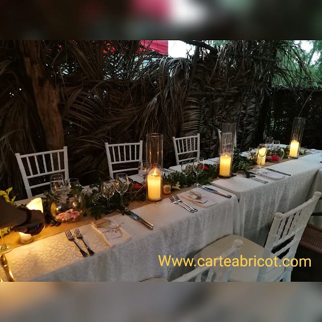Photophore mariage avec menu - Végétal Bougie LED Sans bougie LED