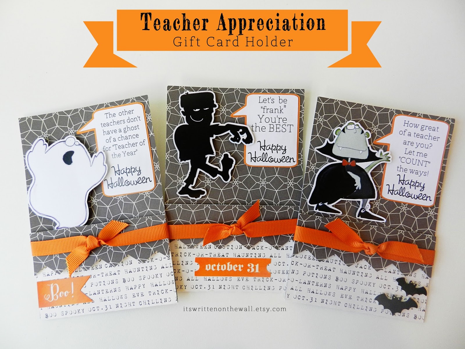 Fabulous Halloween Teacher Appreciation Gift Card Holder-Teachers Love Gift...