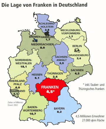 Landkartenblog: Hier liegt Franken! Franken in Nordwestbayern stellt
