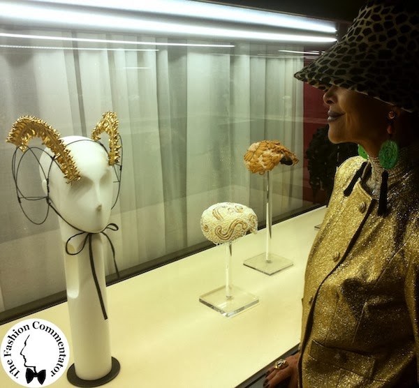 Mostra Cappello Firenze - Cecilia Matteucci Lavarini posing in front of her John Rocha headpiece 