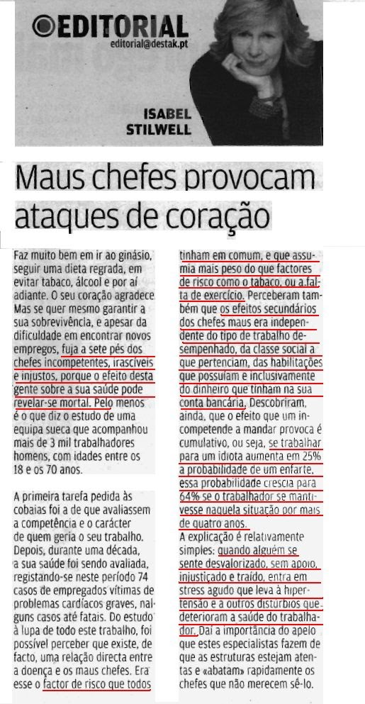 Os efeitos de trabalhar para um idiota...