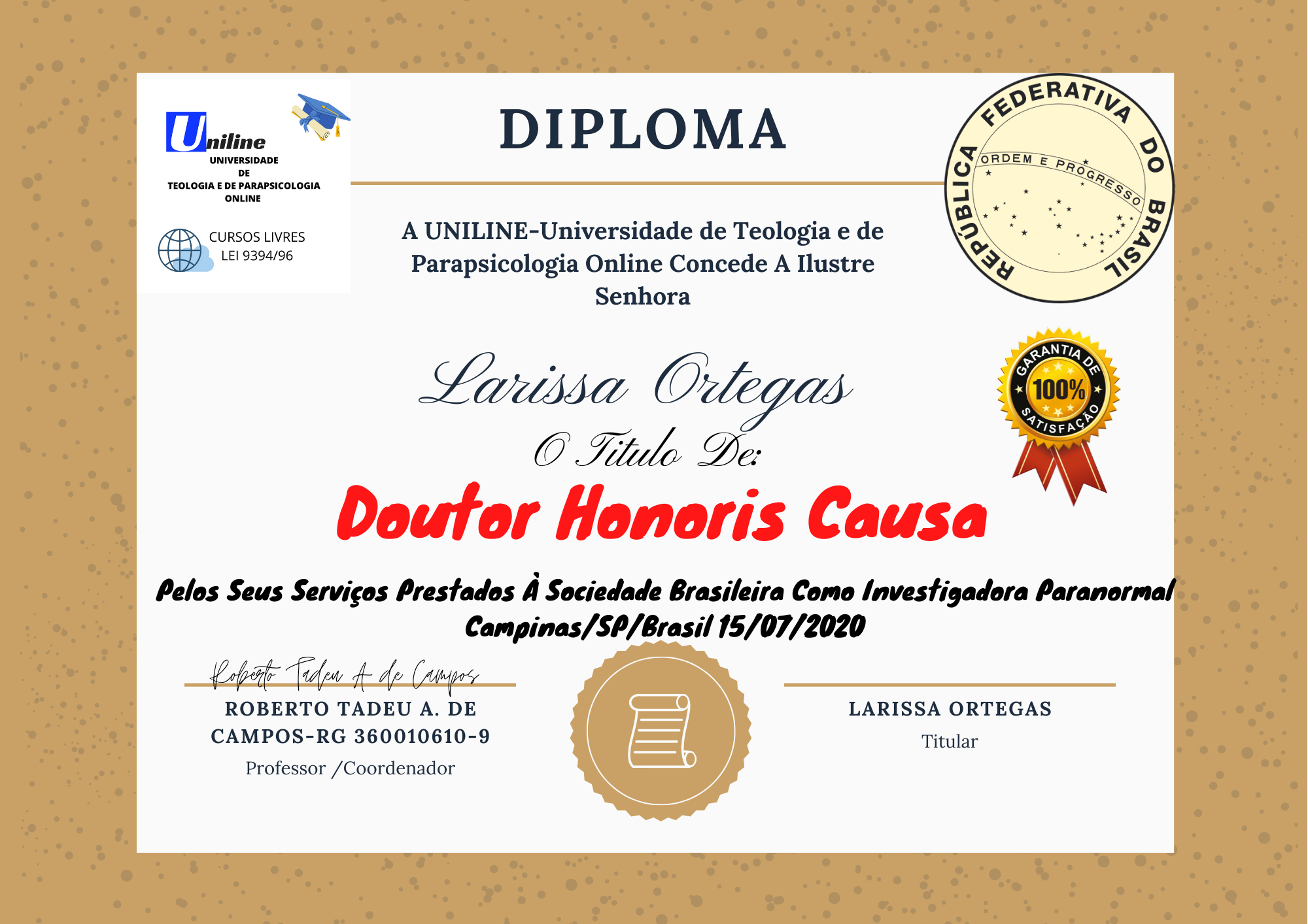 Curso Online Para Caça Fantasmas DIPLOMA DOUTOR HONORIS CAUSA Curso Online Para Caça Fantasmas DIPLOMA DOUTOR HONORIS CAUSA