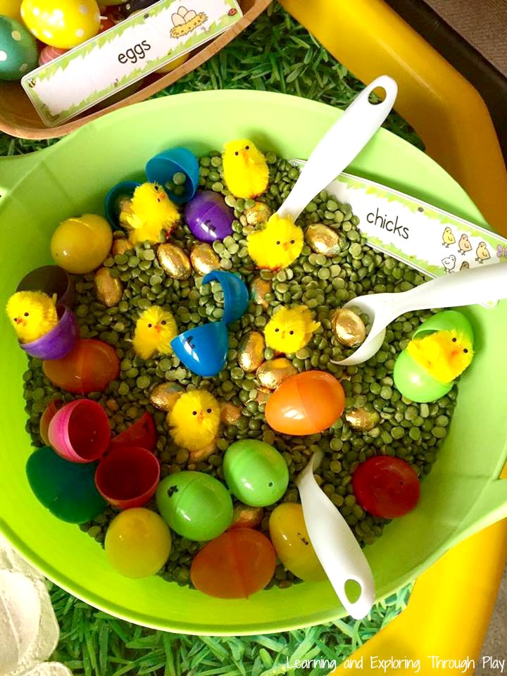 Learning and Exploring Through Play Easter Themed Tuff Tray