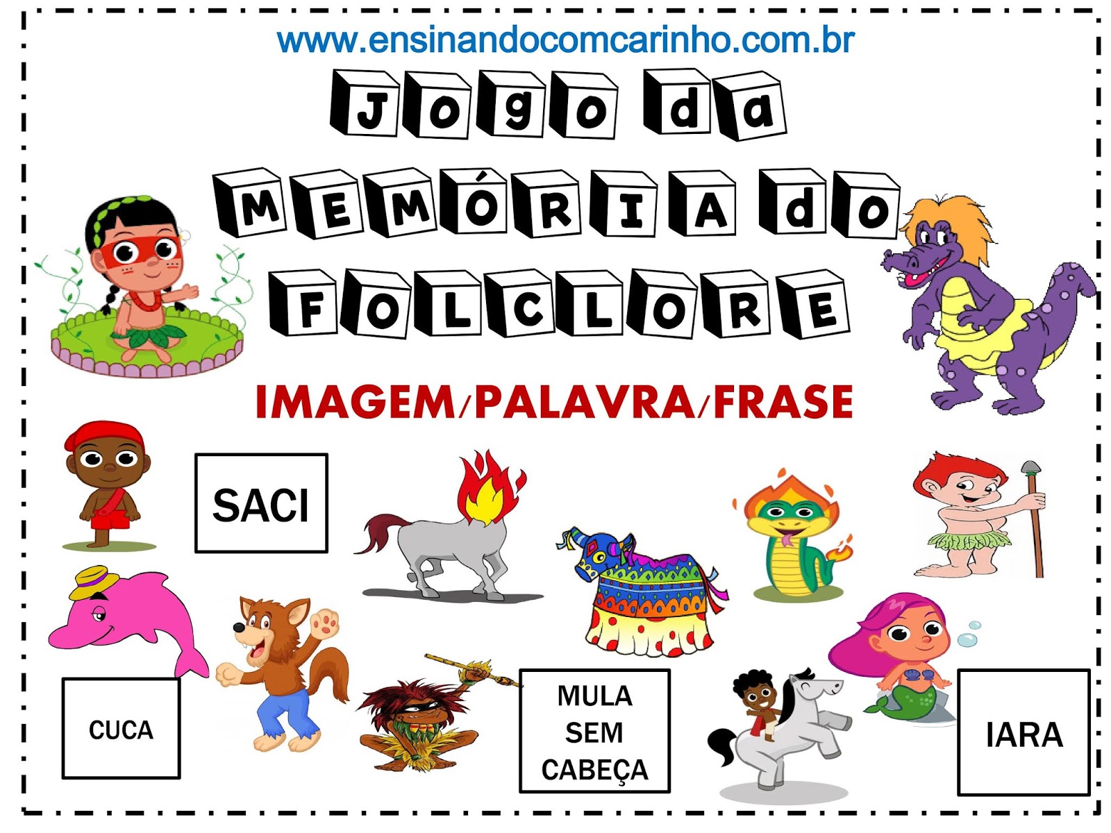 JOGOS DO FOLCLORE + ATIVIDADES  Atividades de folclore, Jogos do folclore,  Projeto folclore educação infantil