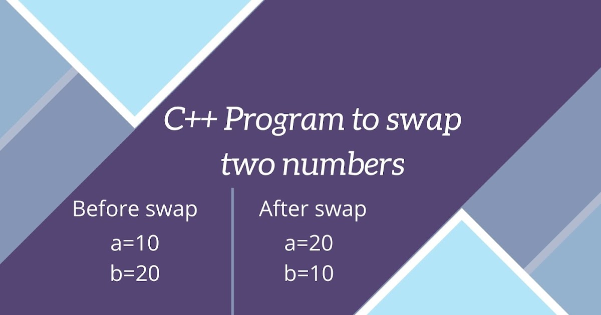 C++ Program to two swap two numbers without using third variable ...
