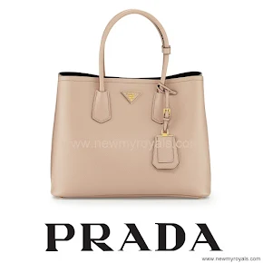 Crown Princess Mary Style Prada Saffiano Cuir Double Bag