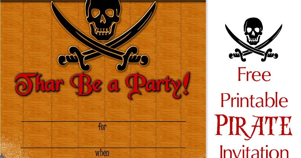 Free Printable Party Invitations: Skull and Crossbones Pirate Invitation  Template