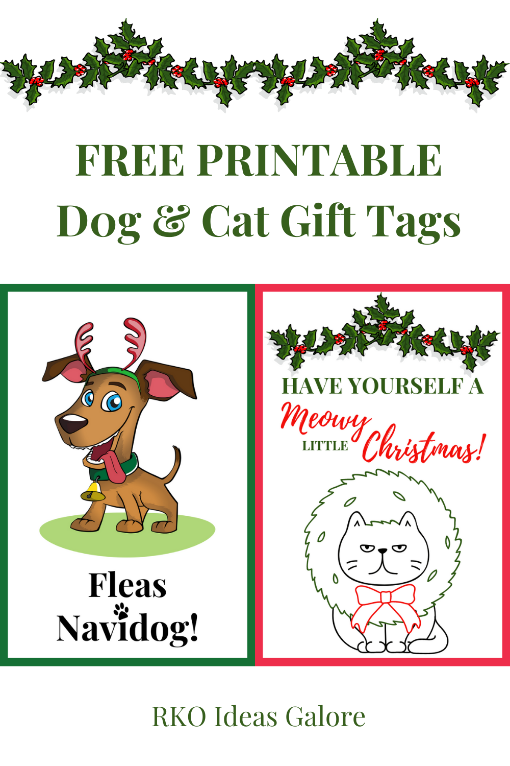 Christmas Dog Gift Tags  Free Printable - Ella Claire & Co.