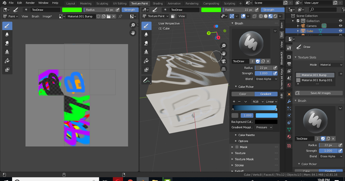 How To Use Texture Painting Blender Beginner Tutorial Blender 2.8 Quick Tips Blender 2