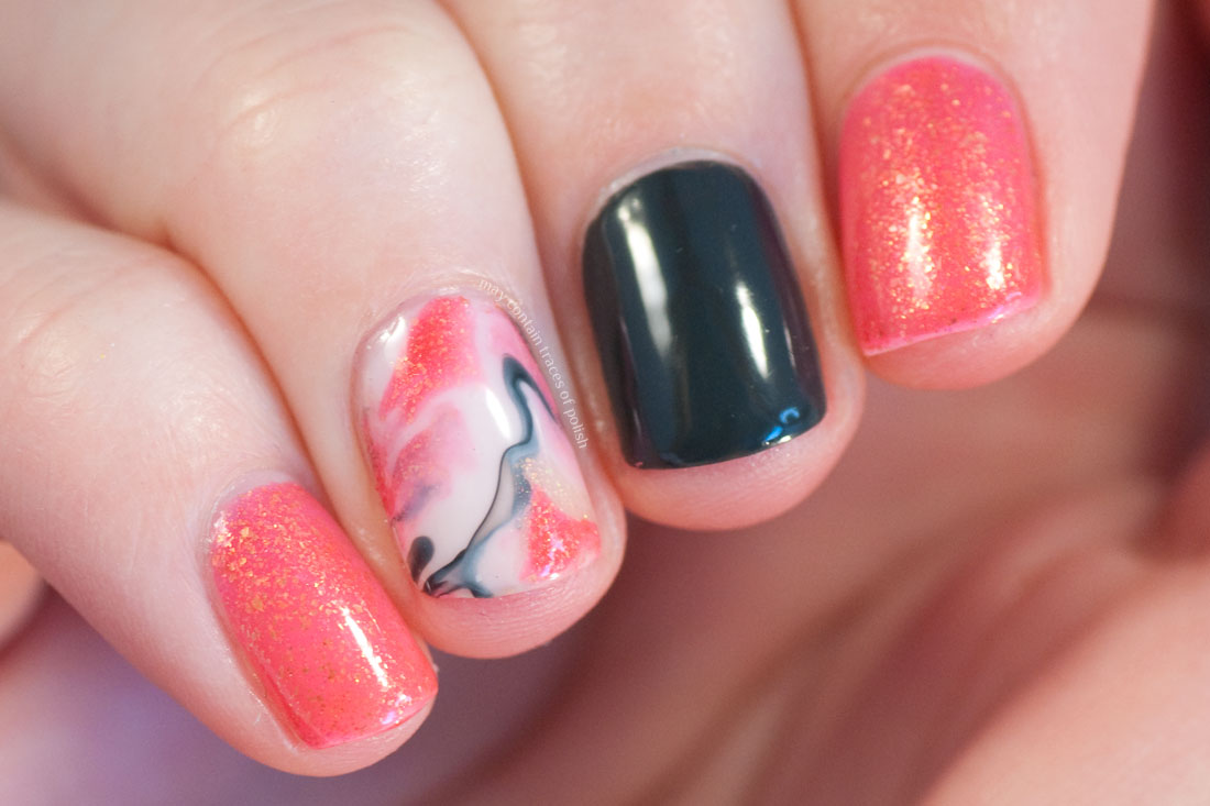 5. Coral Pink Marble Nail Art - wide 7