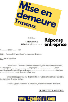 lettre de mise en demeure exemple word