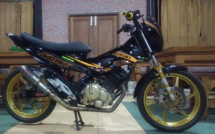 Modifikasi Satria Fu Warna Hitam Polos, Original, Doff