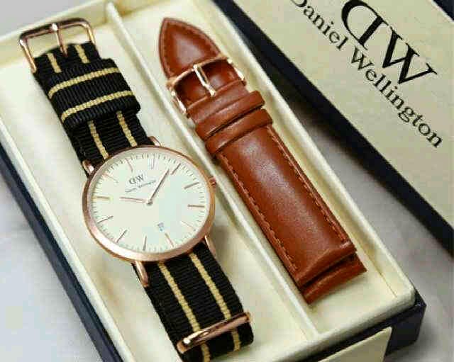 GINDA COLLECTION New Jam Tangan Daniel Wellington Set (1 Canvas
