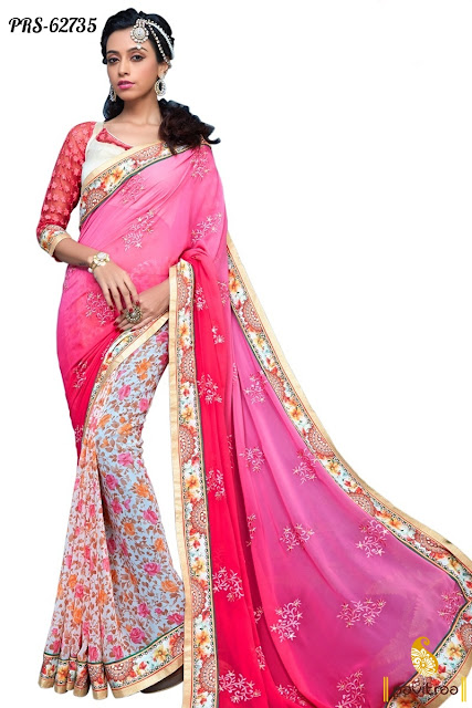 Buy Cheap Price Fancy Casual Georgette Saree Online Shopping