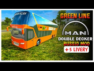 Mod Bus Green Line Man Double Decker Bussid