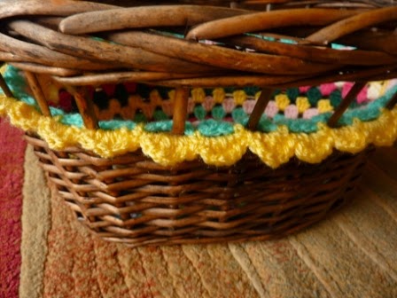 Yellow, Pink and Sparkly: The Recycled Basket