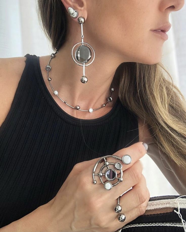 Contemporary earrings and rings sets